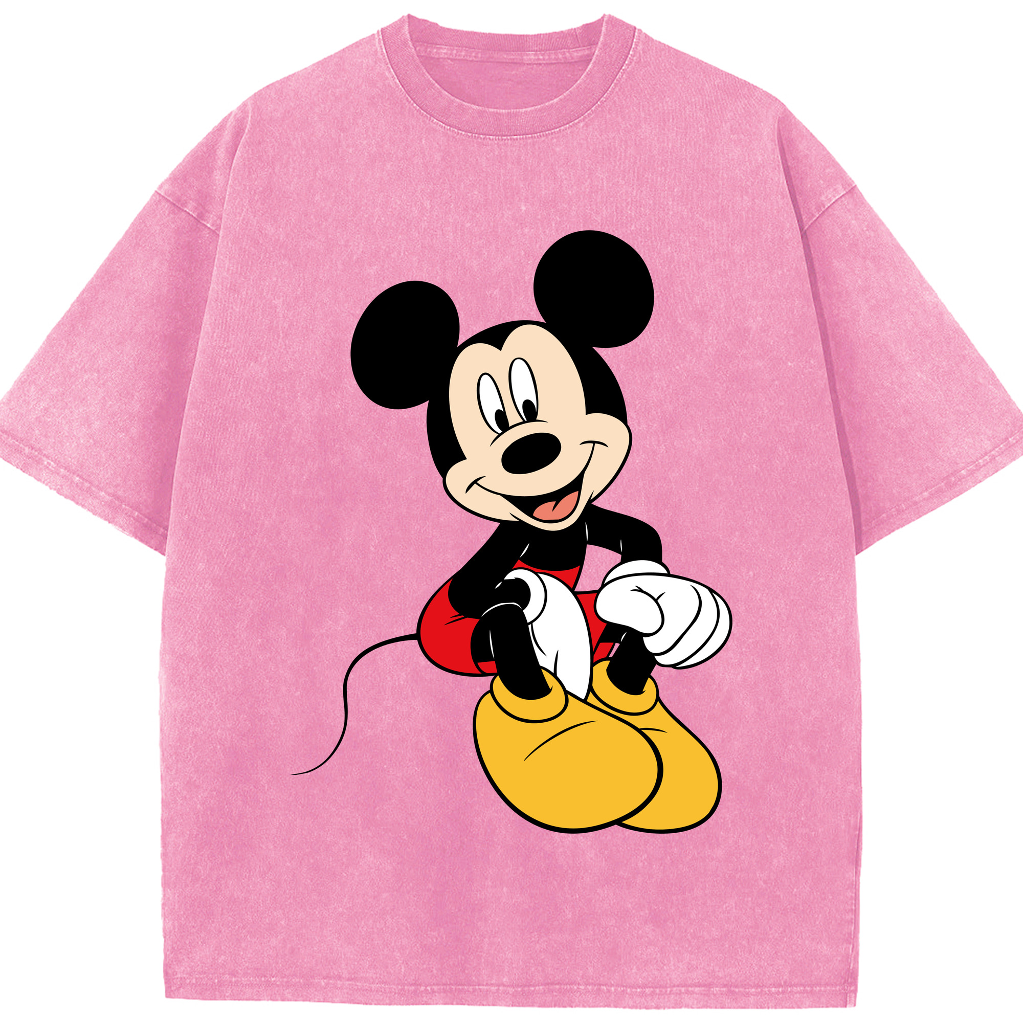 （画像用） ミッキーマウス Mickey Mouse 綿100% ヴィンテージ風 半袖Tシャツ（フロントプリント）